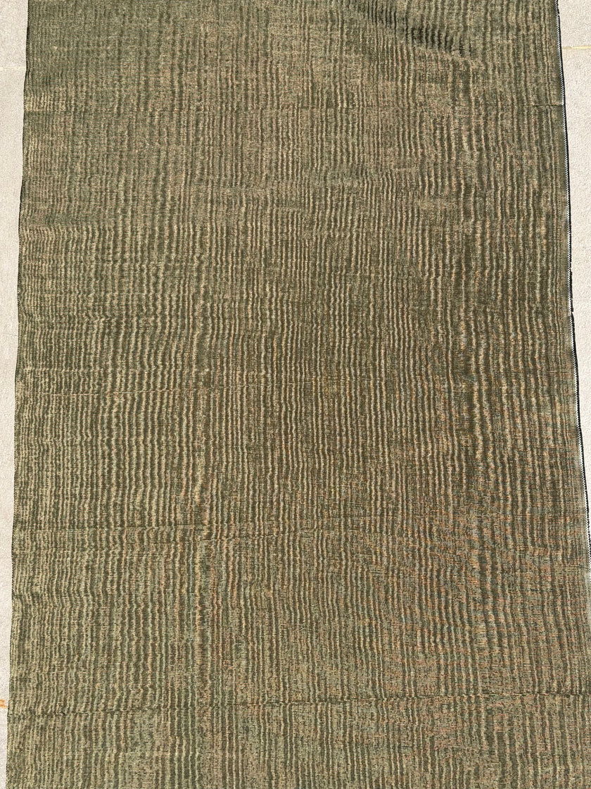 Olive Green Silk Moiré Fabric – 50/50 Silk Cotton Blend | Ottoman-Inspired Textile