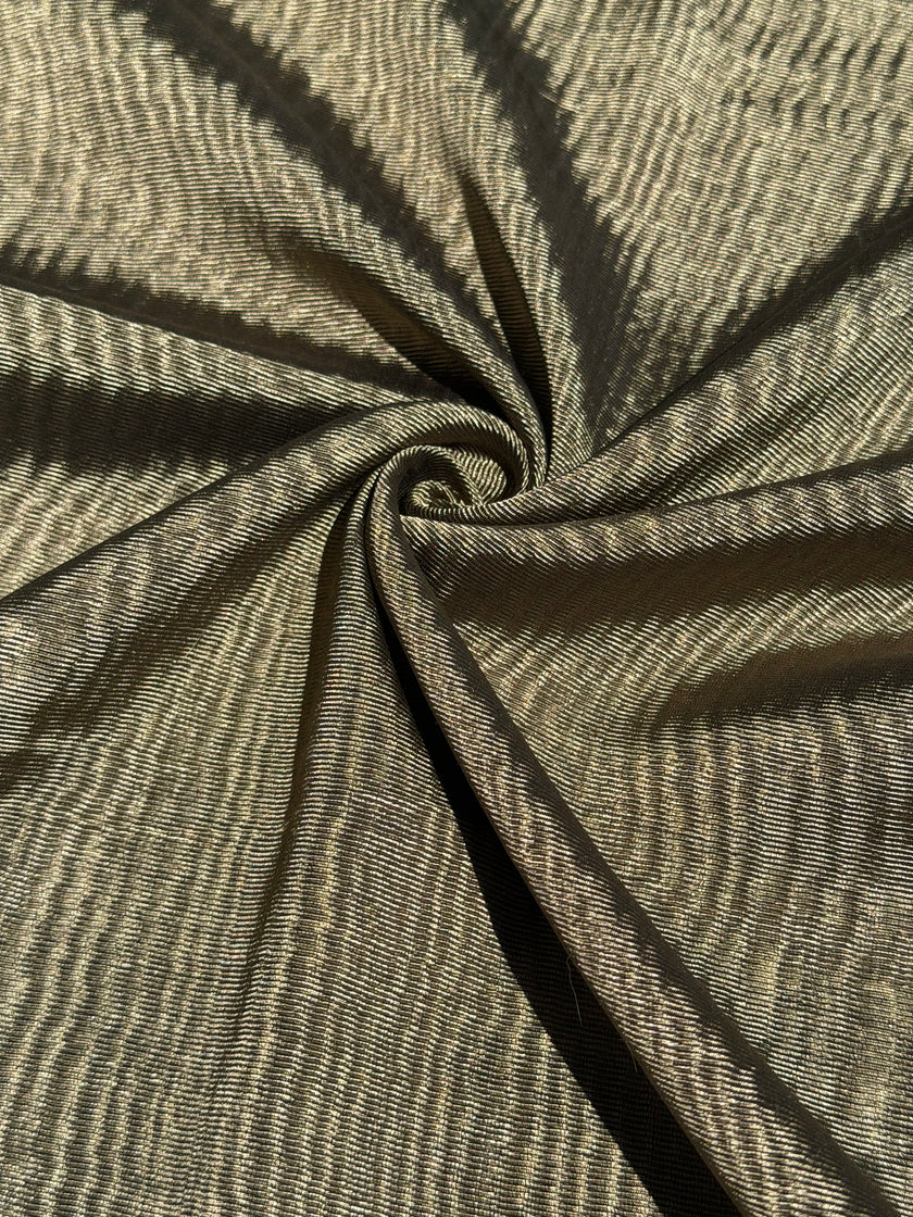Olive Green Silk Moiré Fabric – 50/50 Silk Cotton Blend | Ottoman-Inspired Textile