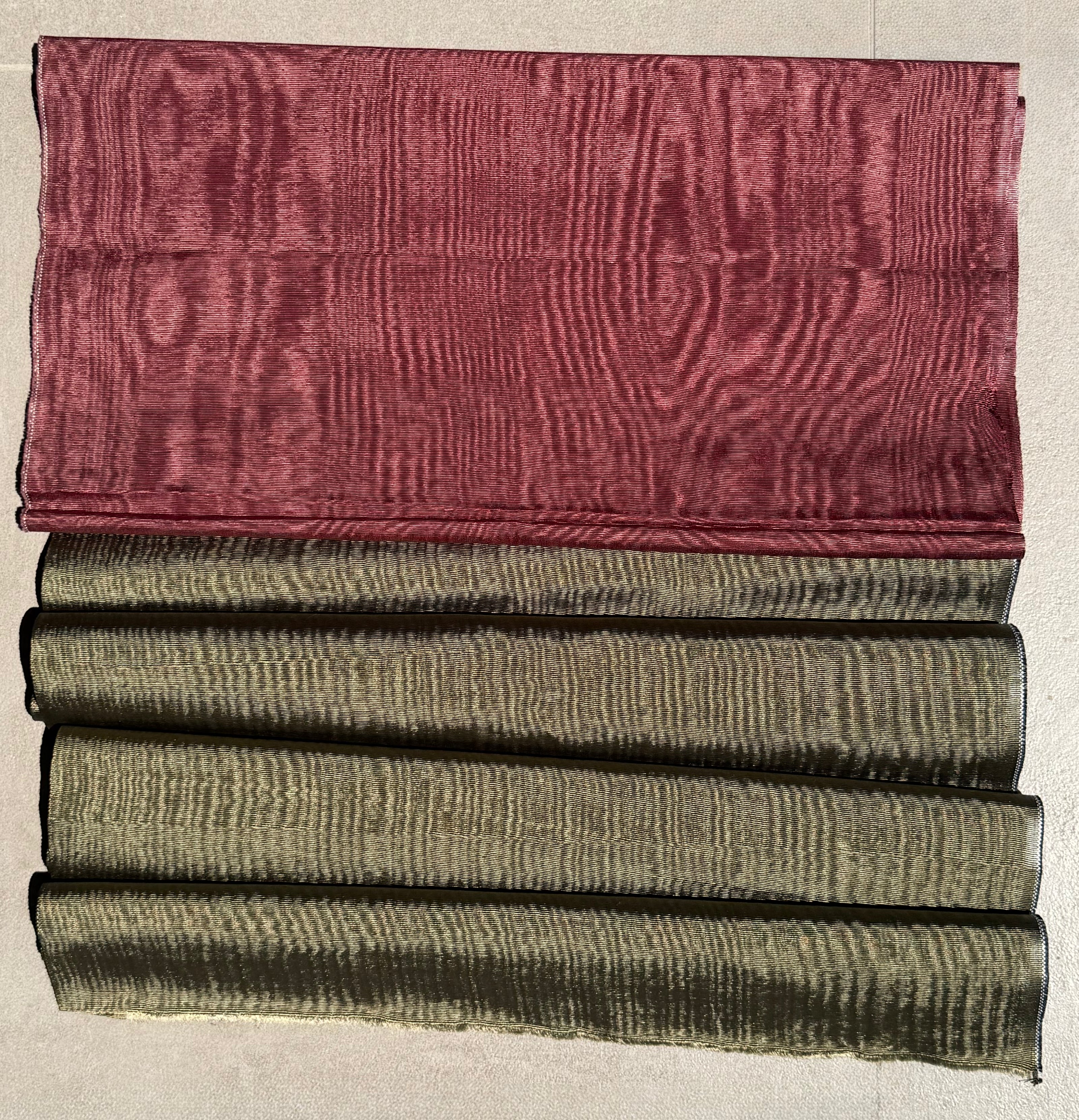 Tissu moiré de soie unique au mètre, revêtement en soie pour tête de lit ottomane, tissus d'intérieur pour textiles de maison : housses d'oreiller, motifs inspirés du kimono, motifs en filigrane