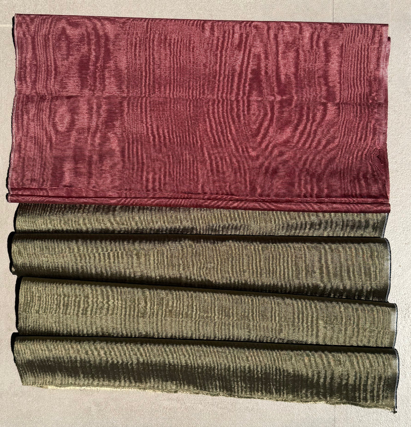 Tissu moiré de soie unique au mètre, revêtement en soie pour tête de lit ottomane, tissus d'intérieur pour textiles de maison : housses d'oreiller, motifs inspirés du kimono, motifs en filigrane
