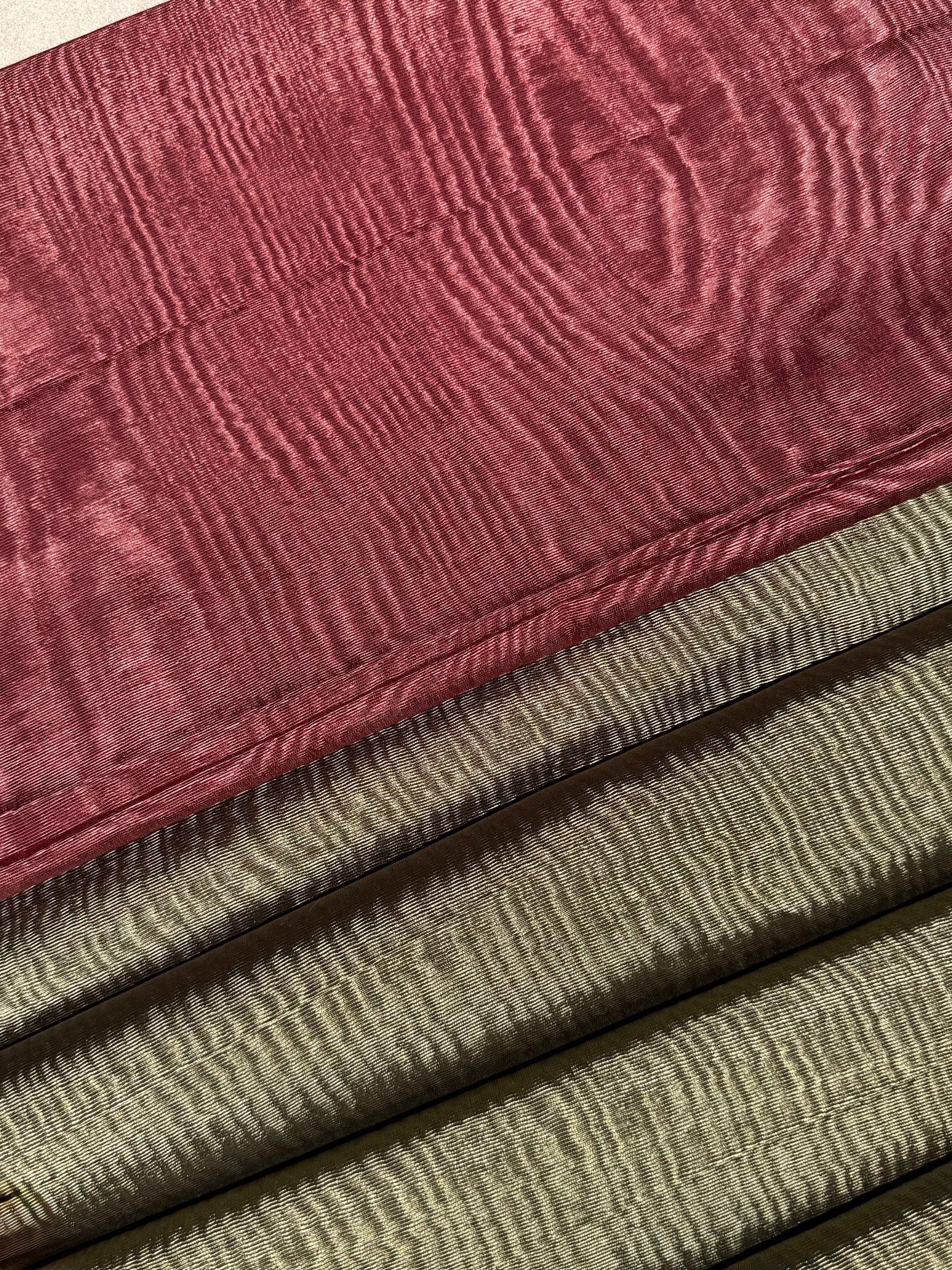 Tissu moiré de soie unique au mètre, revêtement en soie pour tête de lit ottomane, tissus d'intérieur pour textiles de maison : housses d'oreiller, motifs inspirés du kimono, motifs en filigrane