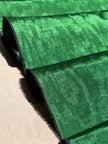 Emerald Green Silk Moiré Fabric – 50/50 Silk Cotton Blend | Ottoman-Inspired Textile