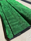 Emerald Green Silk Moiré Fabric – 50/50 Silk Cotton Blend | Ottoman-Inspired Textile
