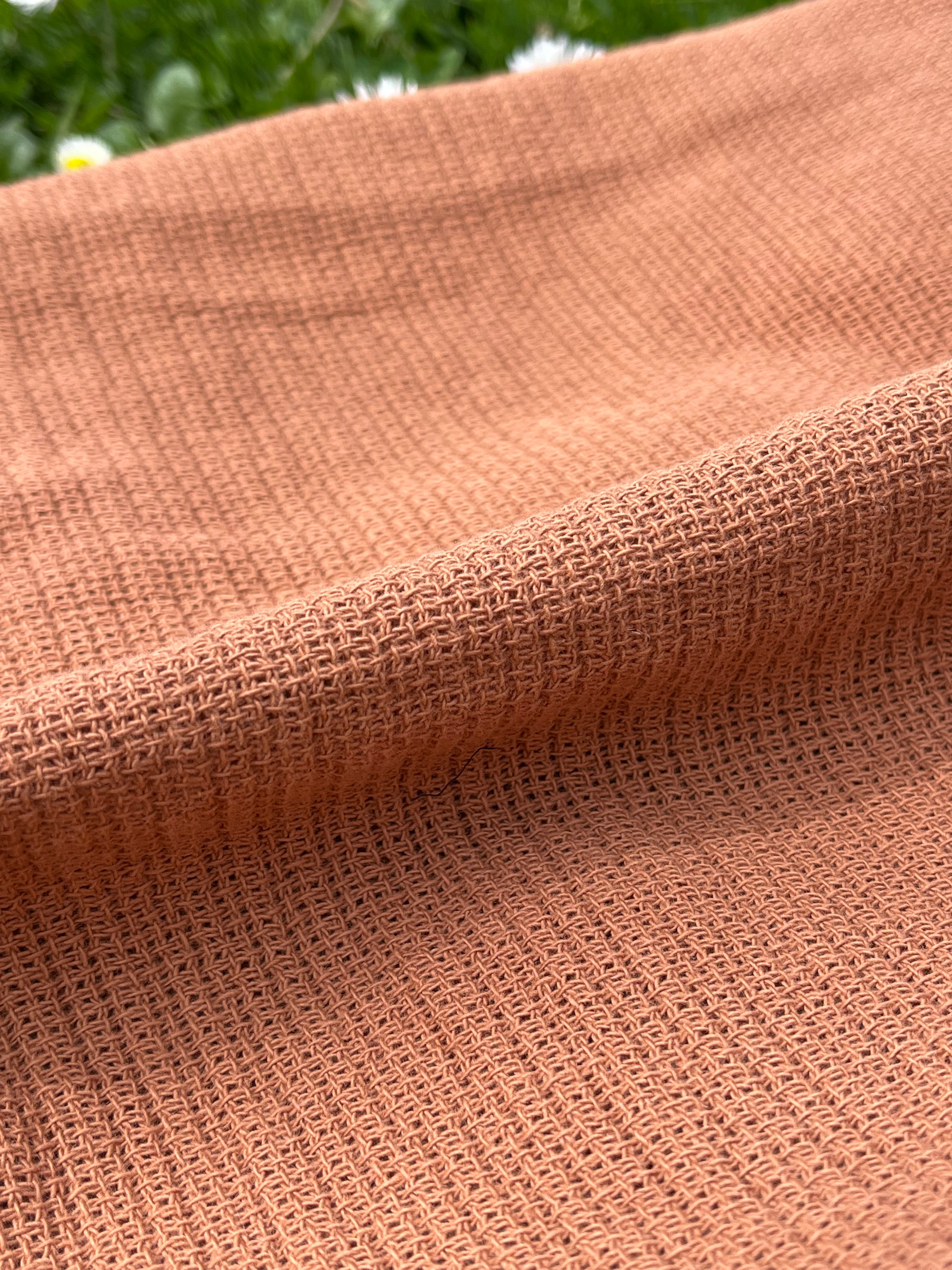 Organic Cotton Washed Softened Etamine Fabric.