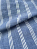 Muslin Fabric By The Yard - Blue White Stripes - Undyed Natural Option