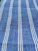 Muslin Fabric By The Yard - Blue White Stripes - Undyed Natural Option