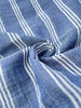 Muslin Fabric By The Yard - Blue White Stripes - Undyed Natural Option