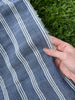 Muslin Fabric By The Yard - Blue White Stripes - Undyed Natural Option
