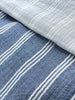 Muslin Fabric By The Yard - Blue White Stripes - Undyed Natural Option