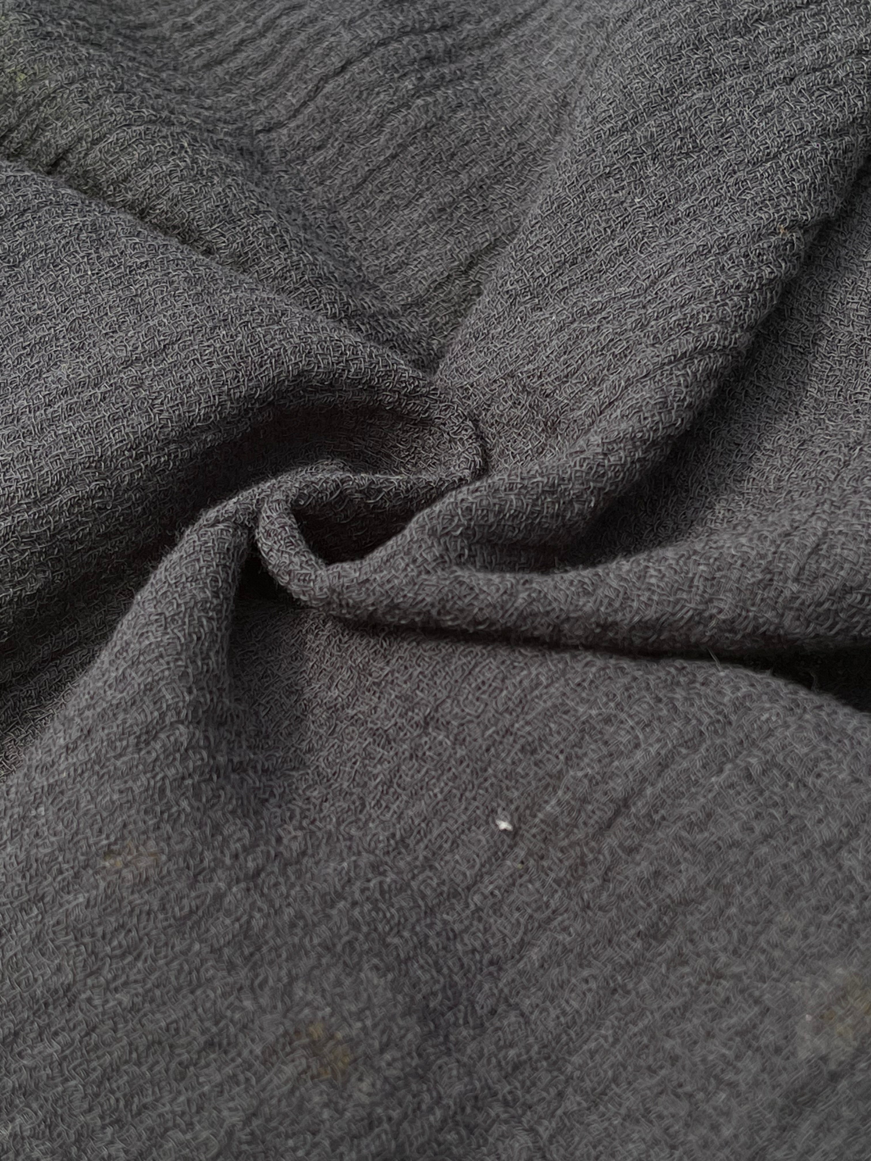 Gauze Organic Cotton, Cheesecloth Fabric By The Yard. Black - Undyed.