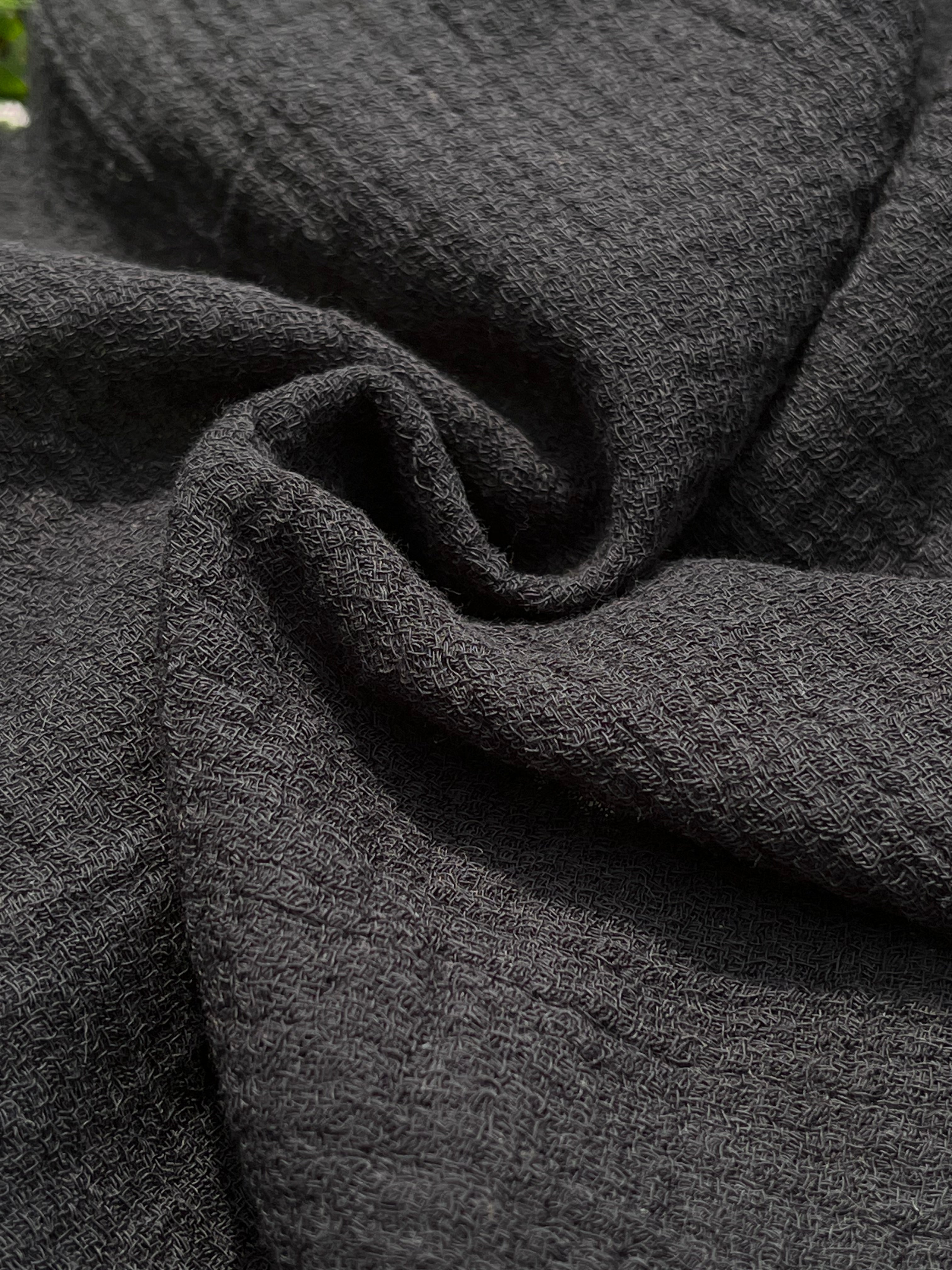 Gauze Organic Cotton, Cheesecloth Fabric By The Yard. Black - Undyed.