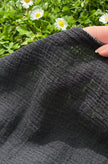Gauze Organic Cotton, Cheesecloth Fabric By The Yard. Black - Undyed.