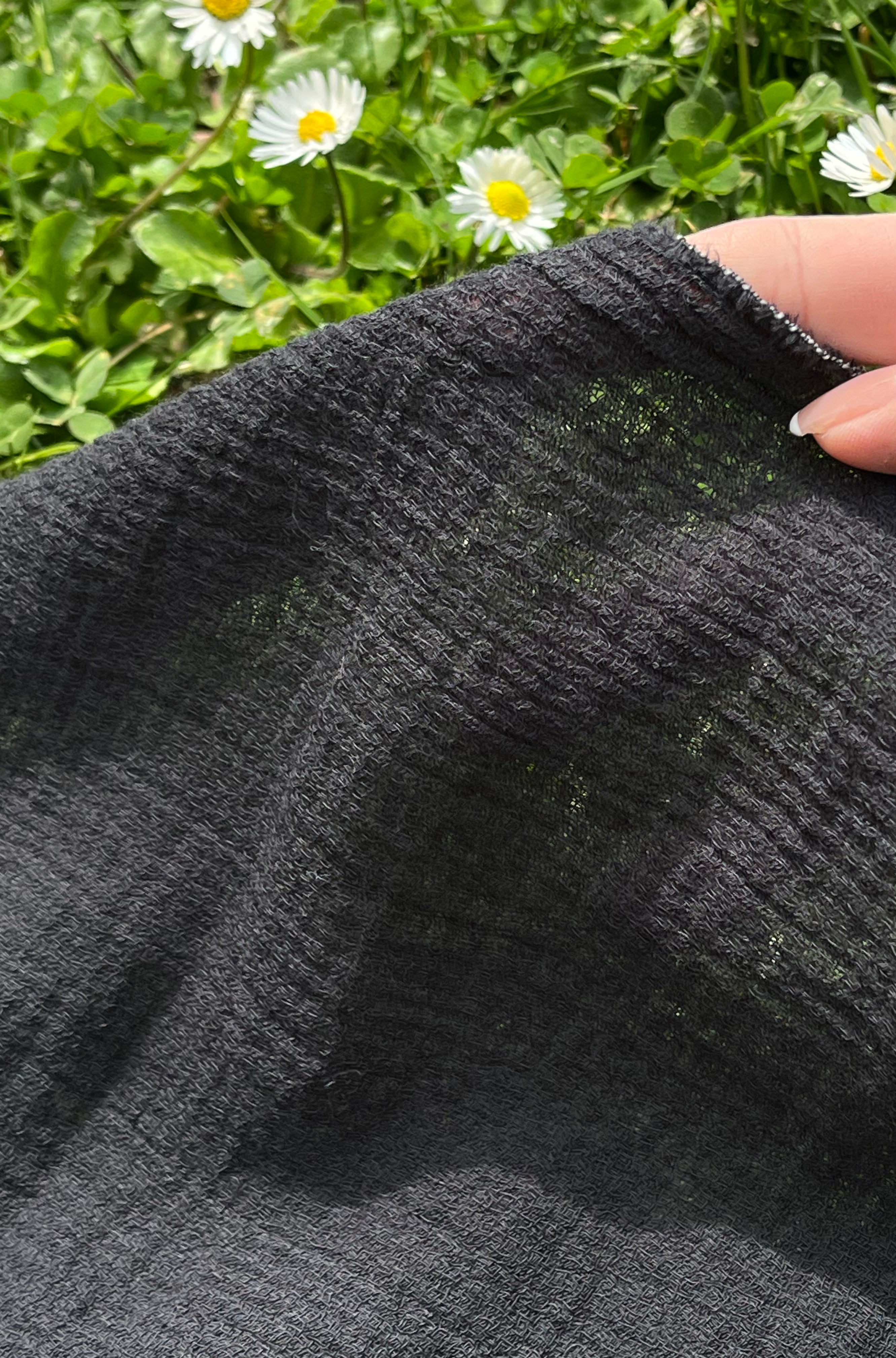 Gauze Organic Cotton, Cheesecloth Fabric By The Yard. Black - Undyed.