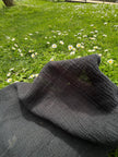 Gauze Organic Cotton, Cheesecloth Fabric By The Yard. Black - Undyed.