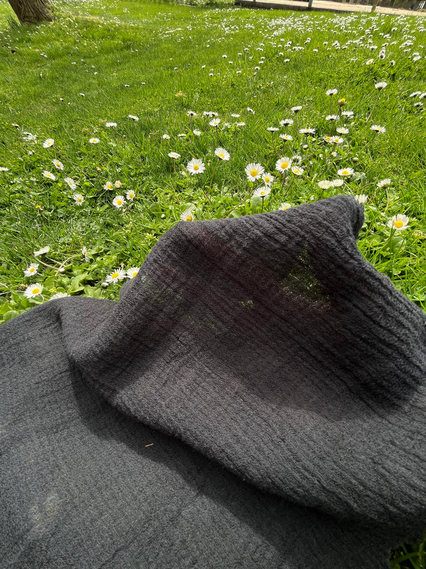 Hollow Mesh Organik Pamuklu Kumaş, Bej Beyaz Balıksırtı Desenli Şeffaf Kırışık Şeffaf Pamuklu Kumaş