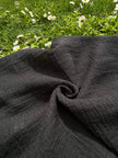 Gauze Organic Cotton, Cheesecloth Fabric By The Yard. Black - Undyed.