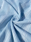 Cotton Light Weight Blue Yarn Dyed Fabric With Pin Stripes.
