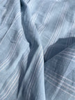 Cotton Light Weight Blue Yarn Dyed Fabric With Pin Stripes.