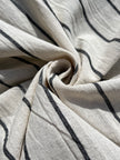 Navy - Black Striped Neutral Organic Cotton Fabric By The Meter.