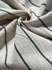 Navy - Black Striped Neutral Organic Cotton Fabric By The Meter.