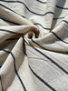 Navy - Black Striped Neutral Organic Cotton Fabric By The Meter.