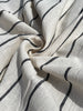 Navy - Black Striped Neutral Organic Cotton Fabric By The Meter.