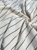 Navy - Black Striped Neutral Organic Cotton Fabric By The Meter.