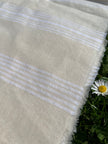 Soft Fluid Wide Striped Mid Weight Softened Linen Cotton Fabric By The Yard