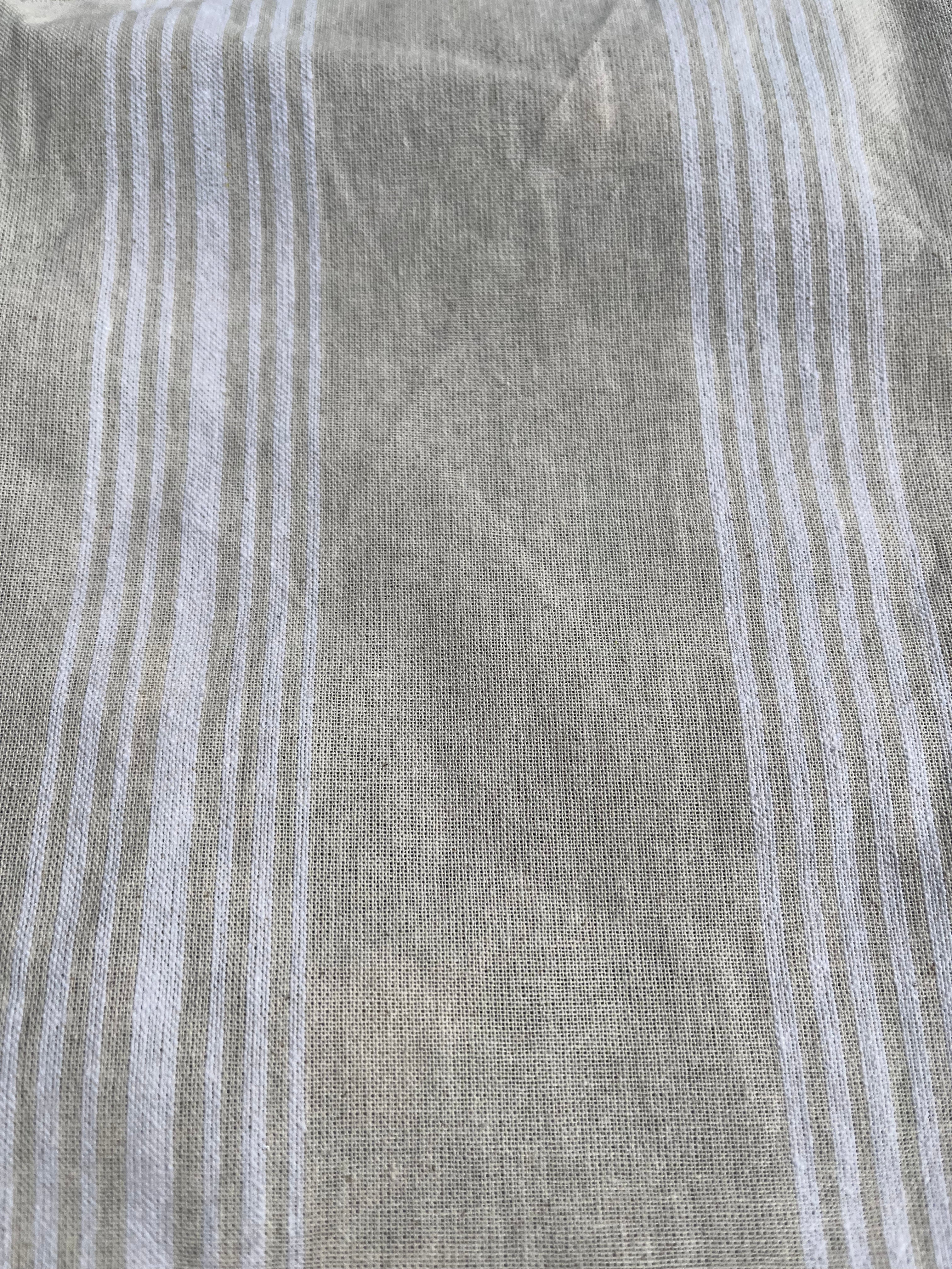 Soft Fluid Wide Striped Mid Weight Softened Linen Cotton Fabric By The Yard