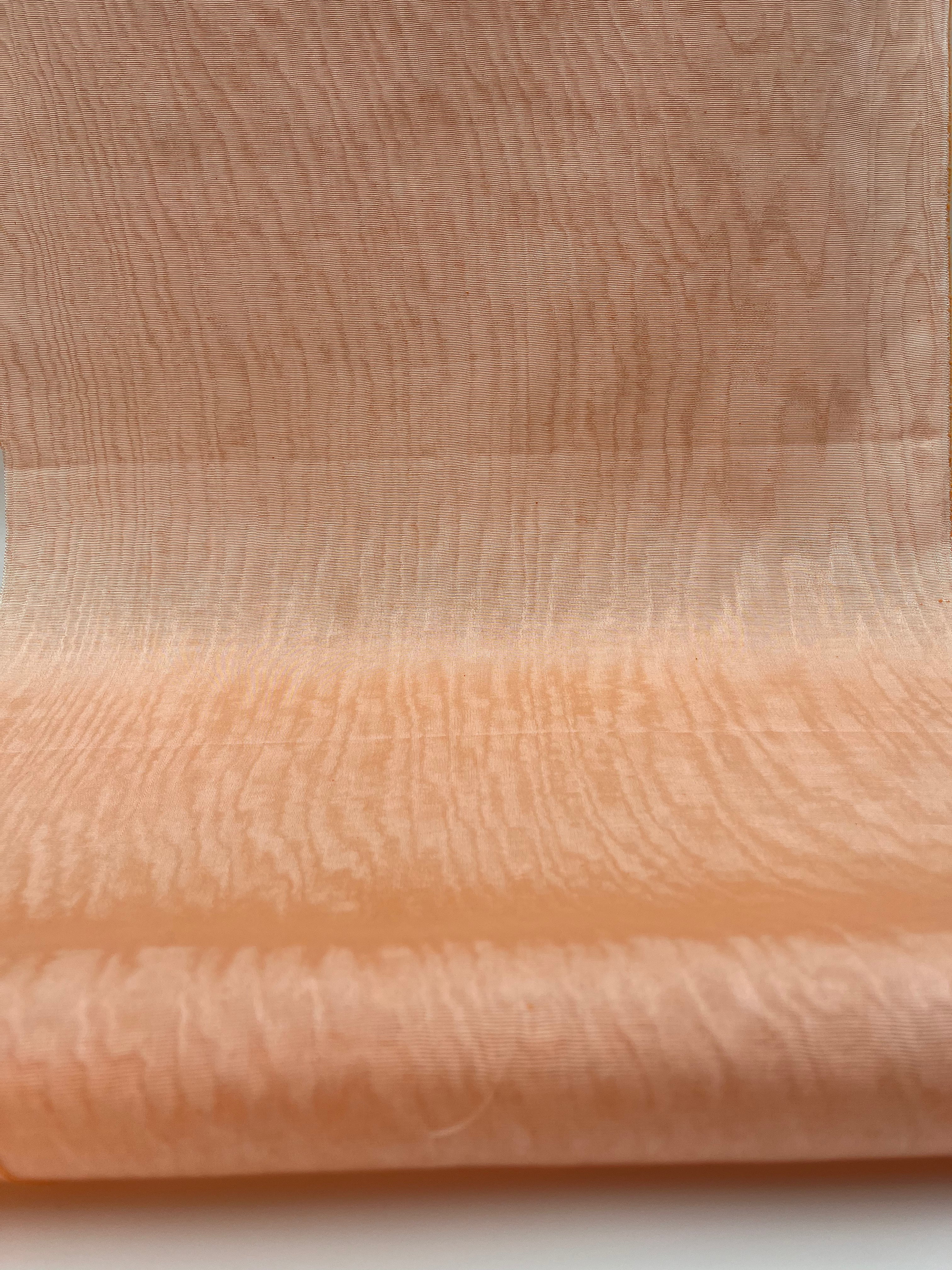 Peach Fuzz Silk Fabric, Moire Silk Fabric, Silk By The Yard. Watermark ...