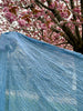 Indigo Blue Textured Sheer Linen Fabric