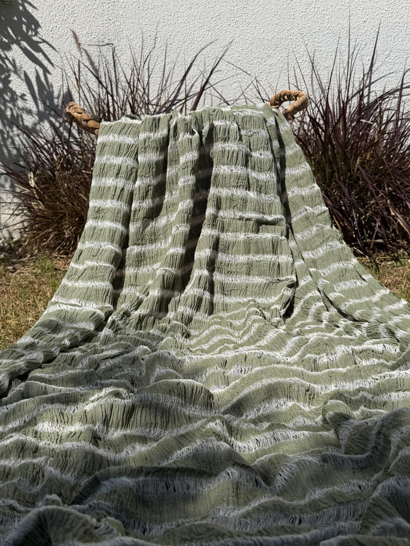 Premium Handwoven Loose Weave Crinkle Cotton Fabric | Resort Wear Textile