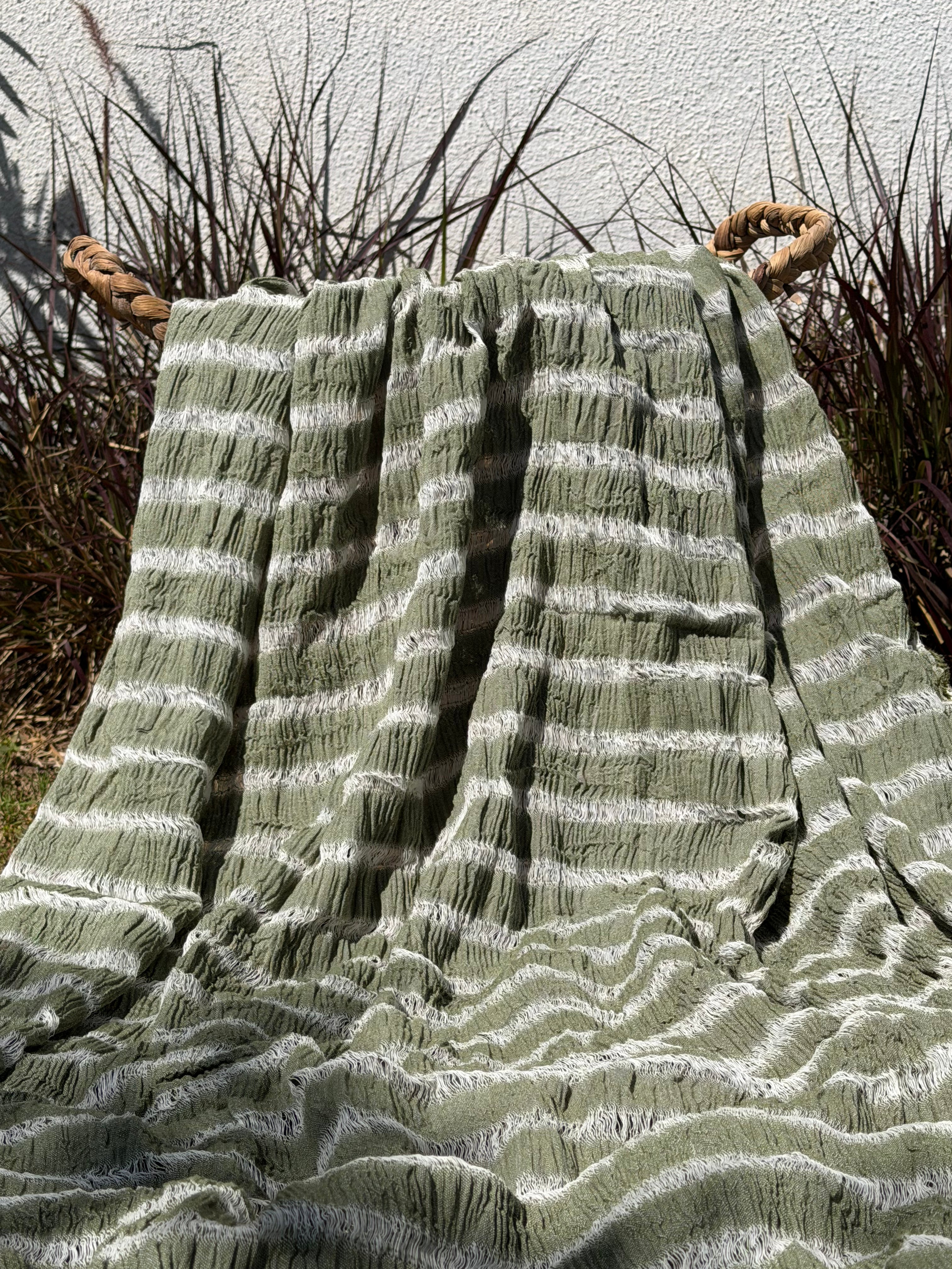 Premium Handwoven Loose Weave Crinkle Cotton Fabric | Resort Wear Textile