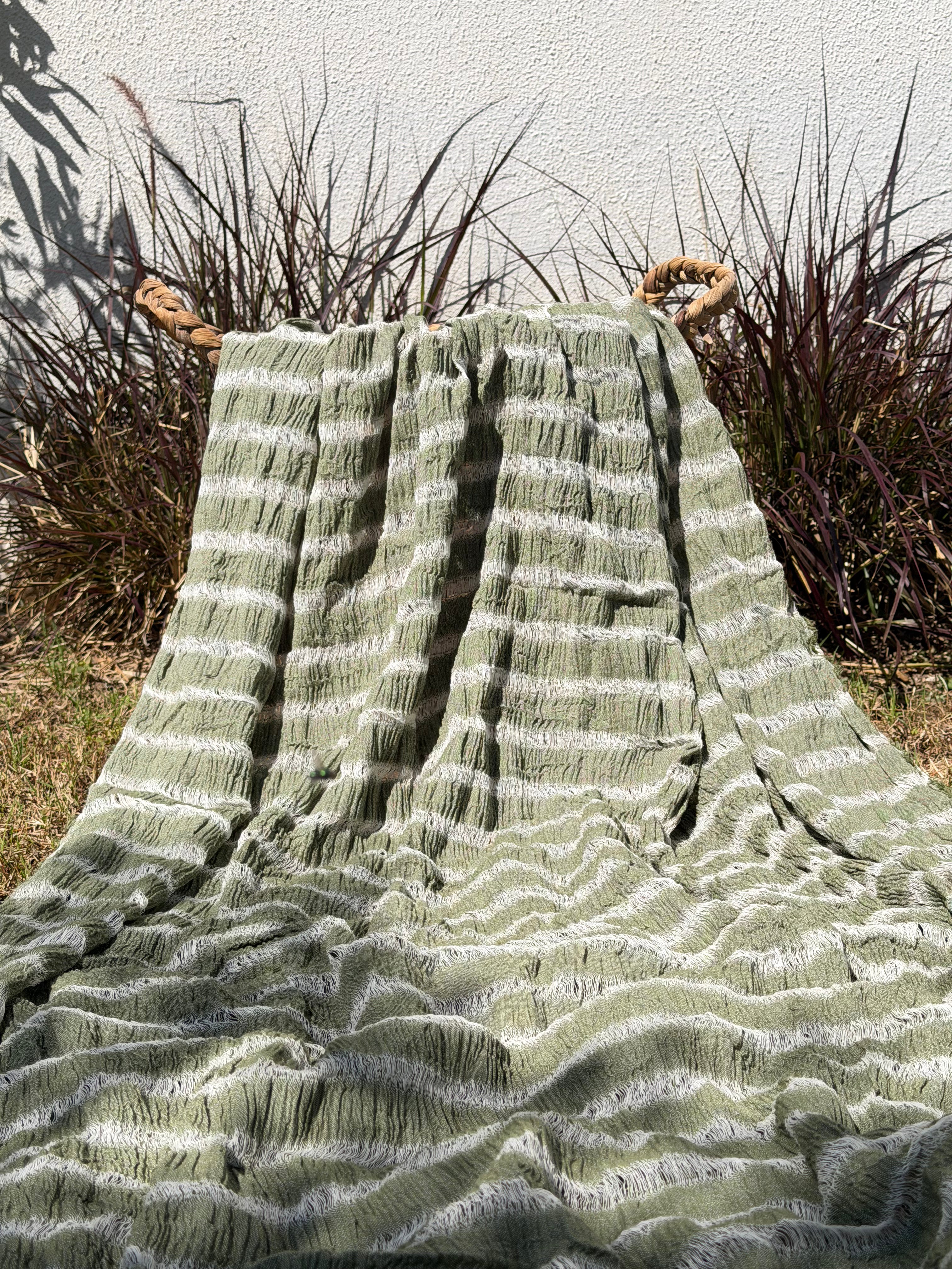 Premium Handwoven Loose Weave Crinkle Cotton Fabric | Resort Wear Textile