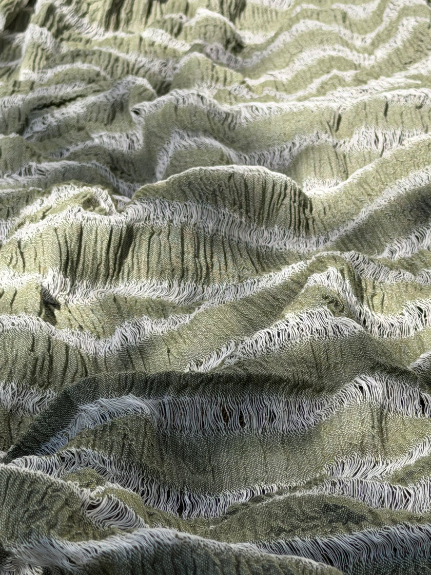 Premium Handwoven Loose Weave Crinkle Cotton Fabric | Resort Wear Textile