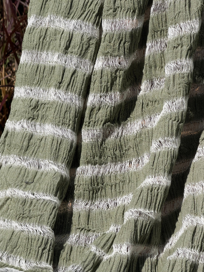 Premium Handwoven Loose Weave Crinkle Cotton Fabric | Resort Wear Textile