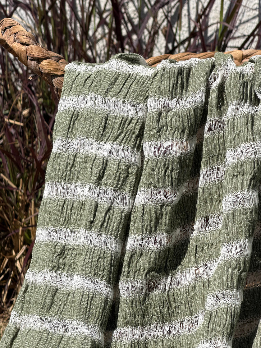 Premium Handwoven Loose Weave Crinkle Cotton Fabric | Resort Wear Textile