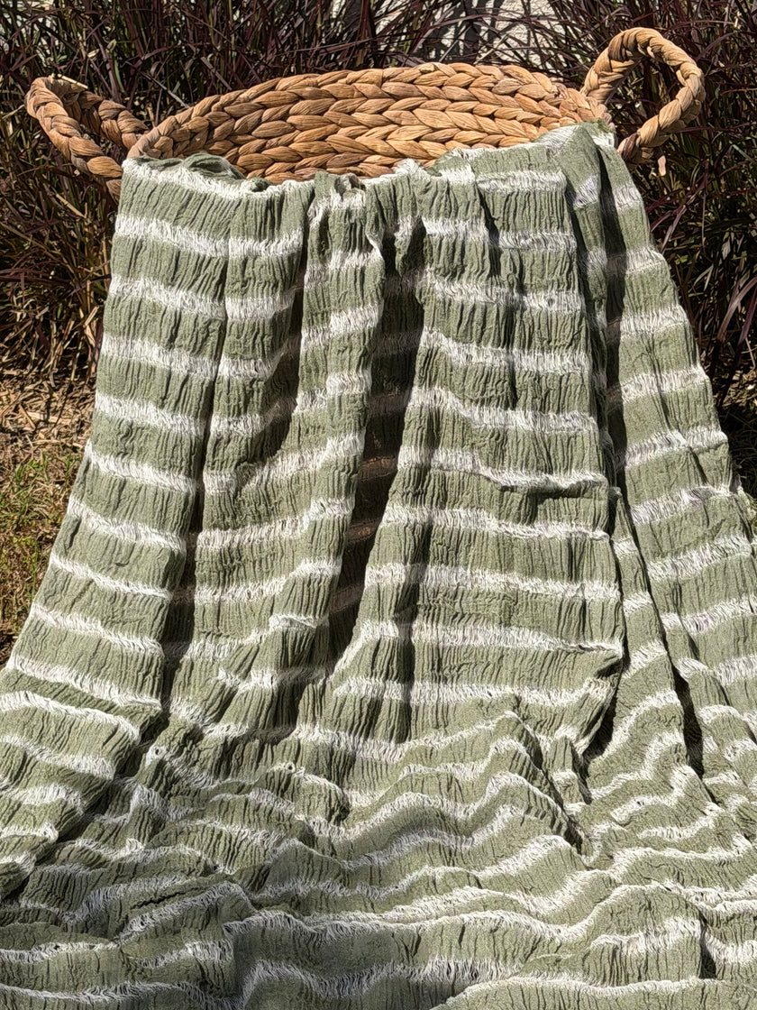 Premium Handwoven Loose Weave Crinkle Cotton Fabric | Resort Wear Textile