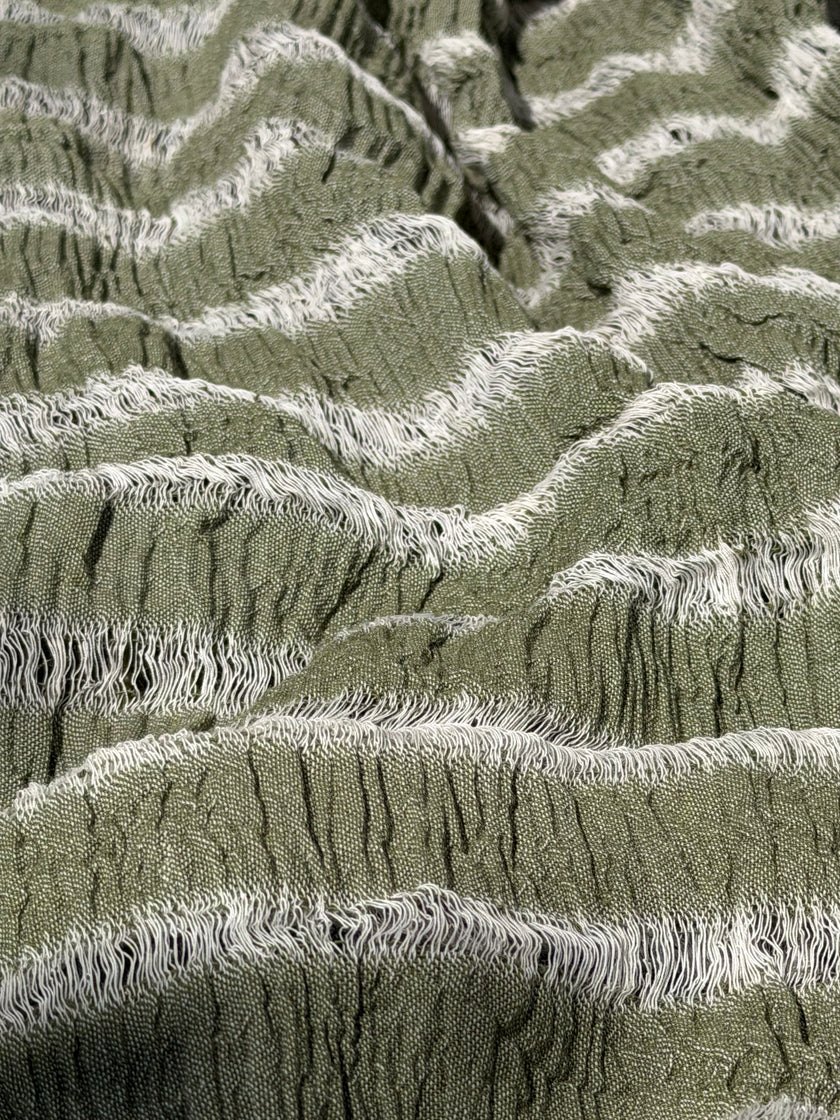 Premium Handwoven Loose Weave Crinkle Cotton Fabric | Resort Wear Textile