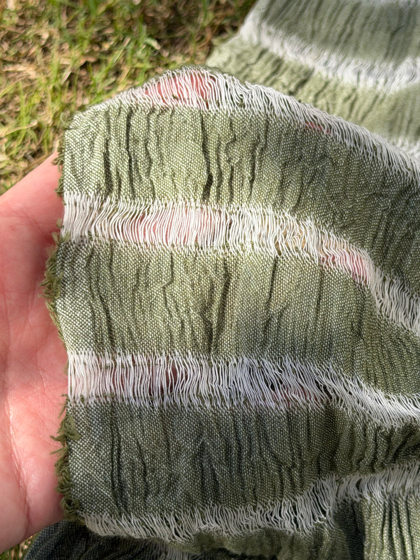 Premium Handwoven Loose Weave Crinkle Cotton Fabric | Resort Wear Textile