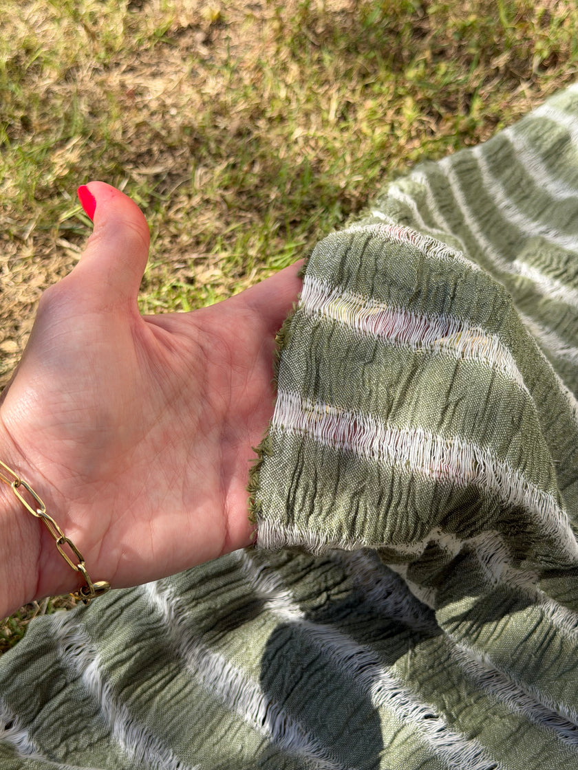 Premium Handwoven Loose Weave Crinkle Cotton Fabric | Resort Wear Textile