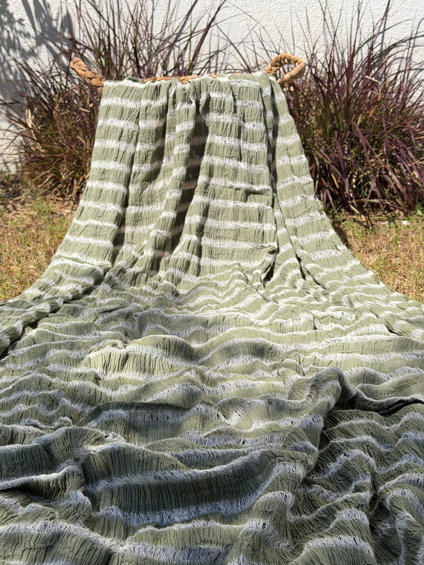 Premium Handwoven Loose Weave Crinkle Cotton Fabric | Resort Wear Textile