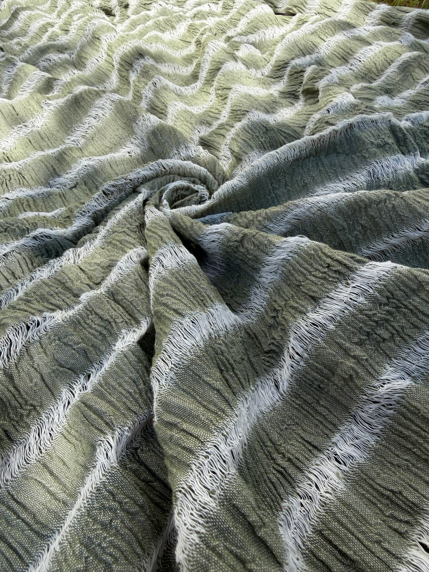 Premium Handwoven Loose Weave Crinkle Cotton Fabric | Resort Wear Textile