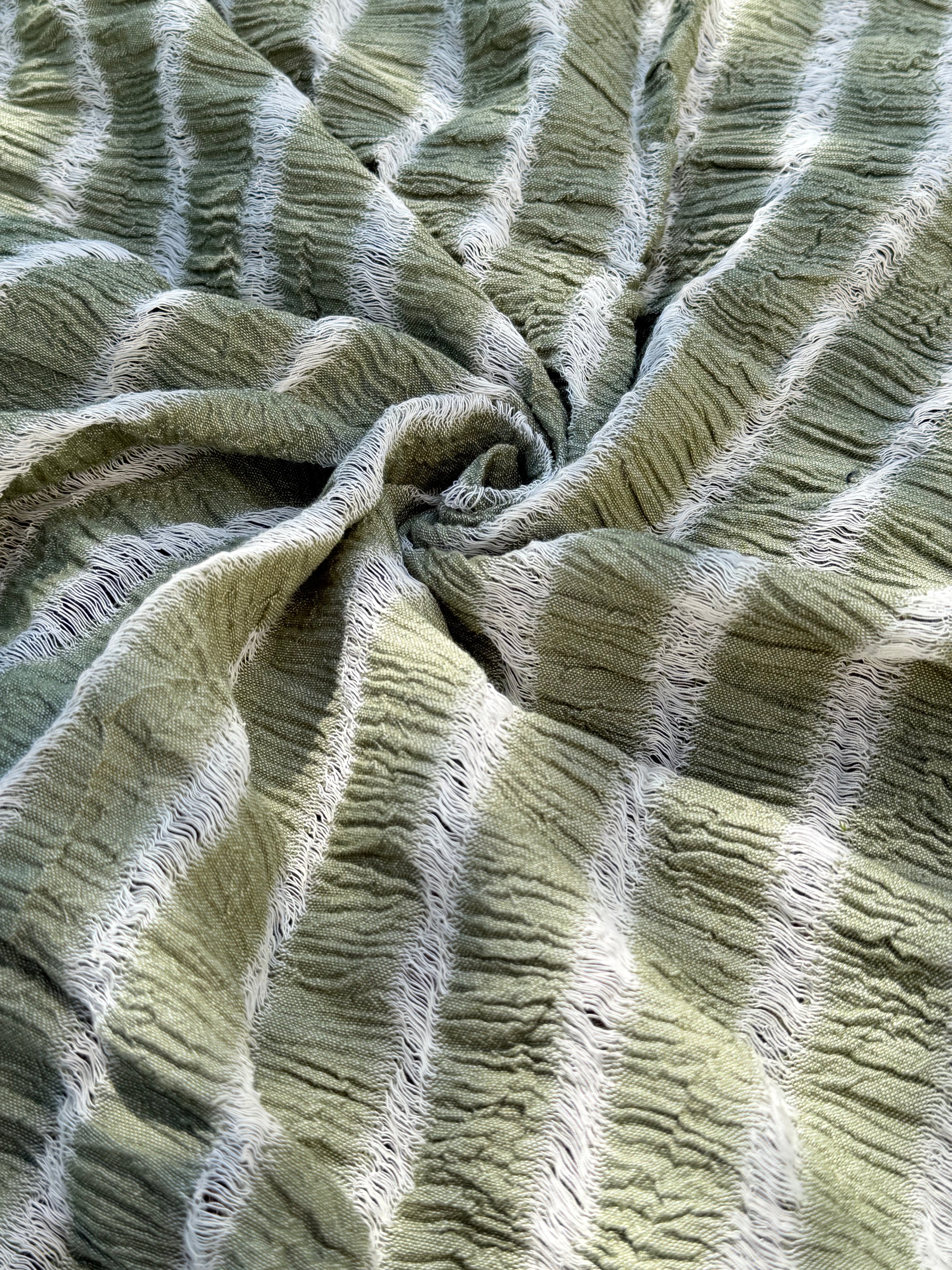 Premium Handwoven Loose Weave Crinkle Cotton Fabric | Resort Wear Textile