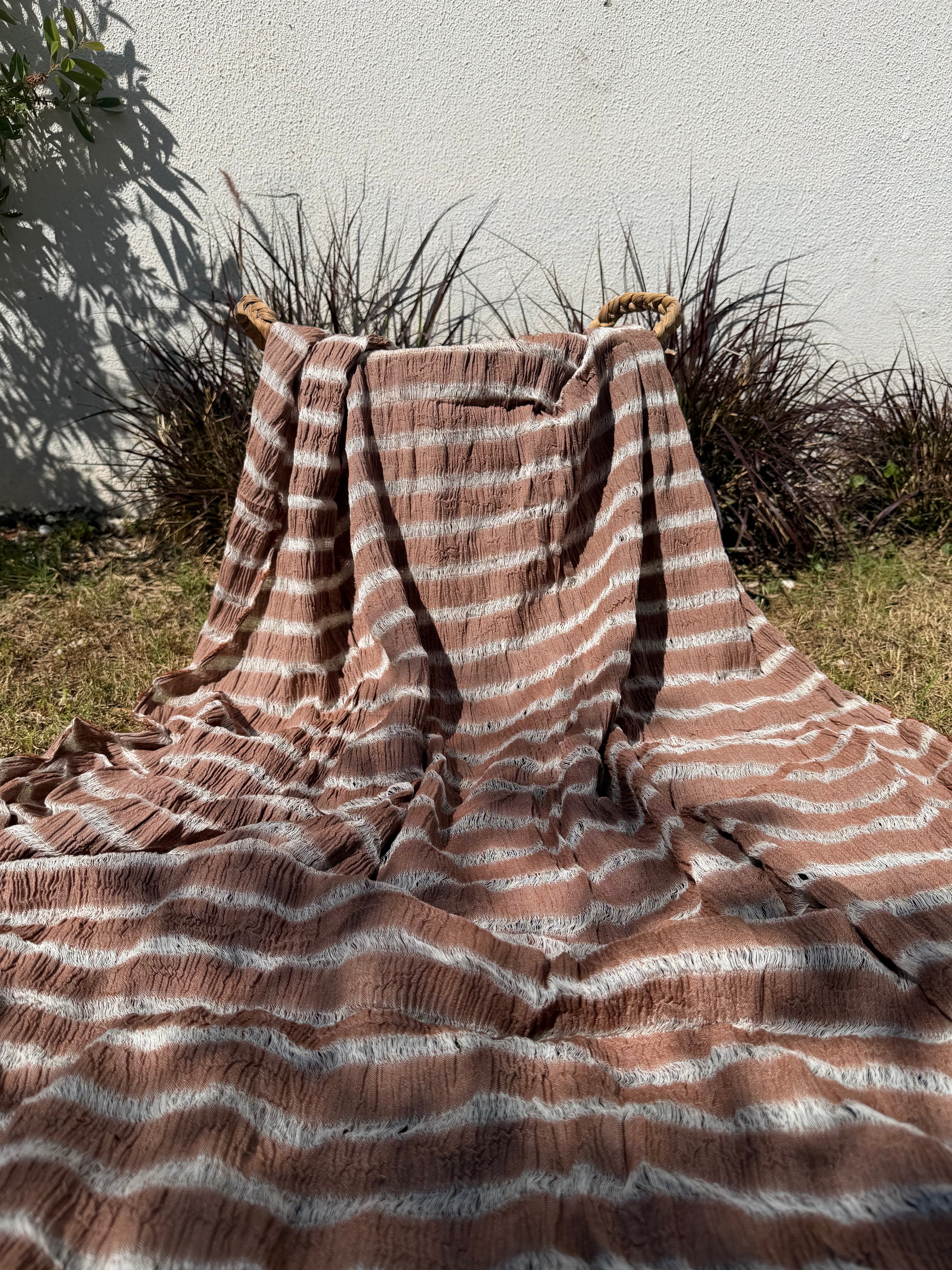 Premium Handwoven Loose Weave Crinkle Cotton Fabric | Resort Wear Textile