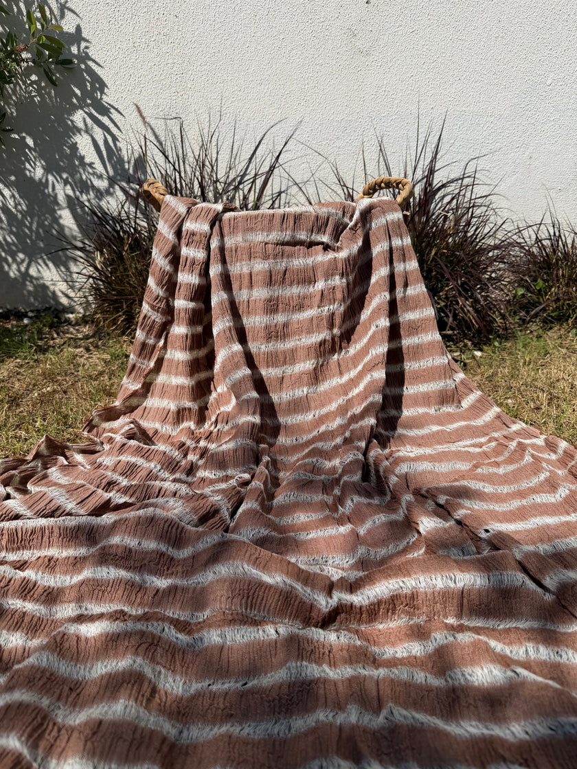 Premium Handwoven Loose Weave Crinkle Cotton Fabric | Resort Wear Textile
