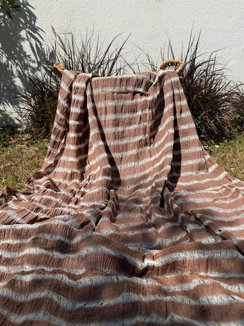 Premium Handwoven Loose Weave Crinkle Cotton Fabric | Resort Wear Textile