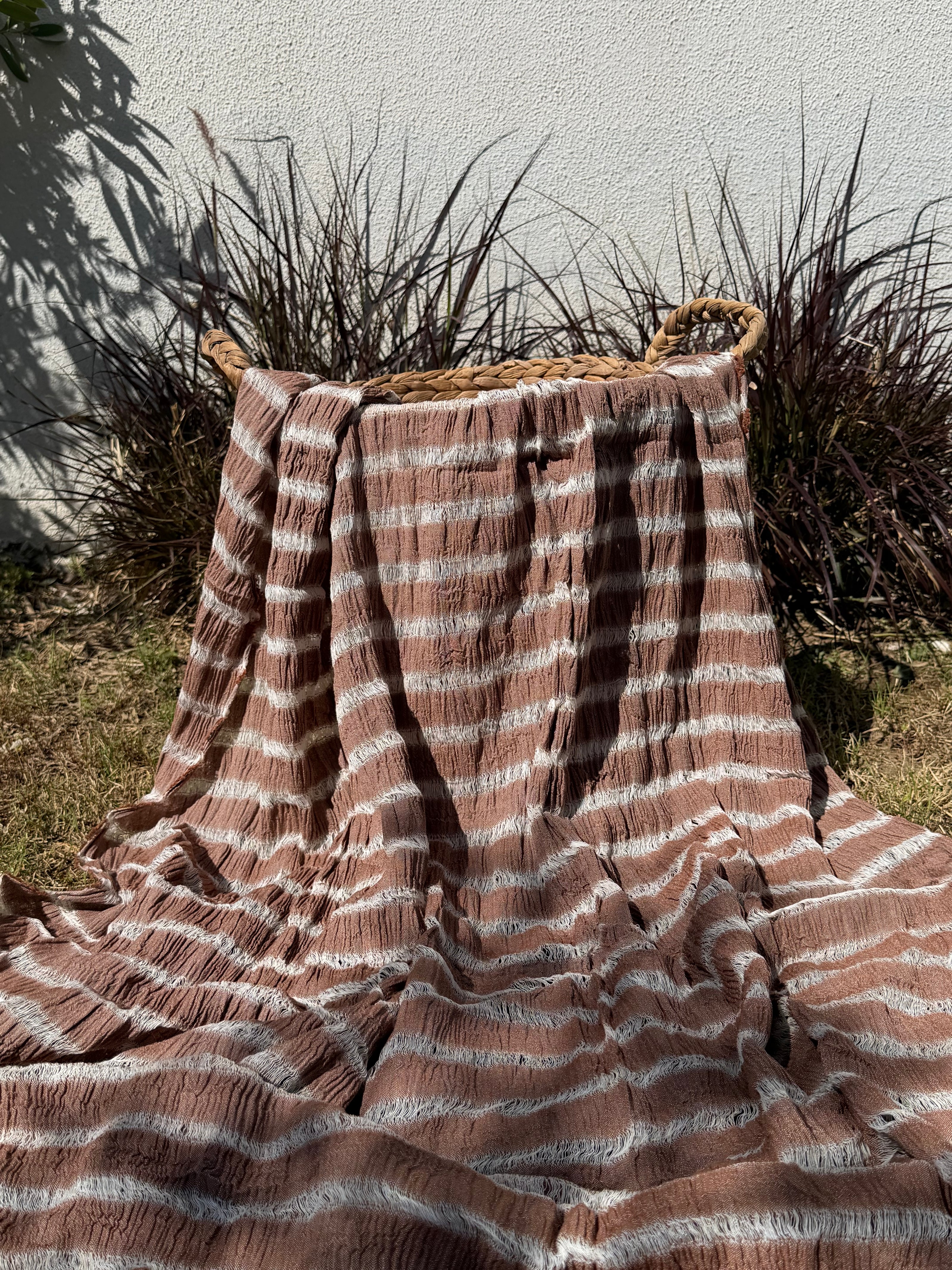 Premium Handwoven Loose Weave Crinkle Cotton Fabric | Resort Wear Textile