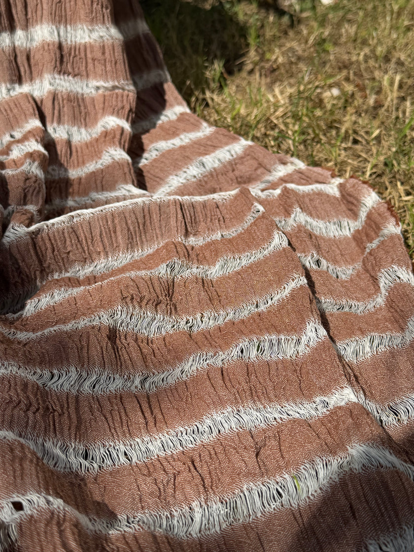 Premium Handwoven Loose Weave Crinkle Cotton Fabric | Resort Wear Textile