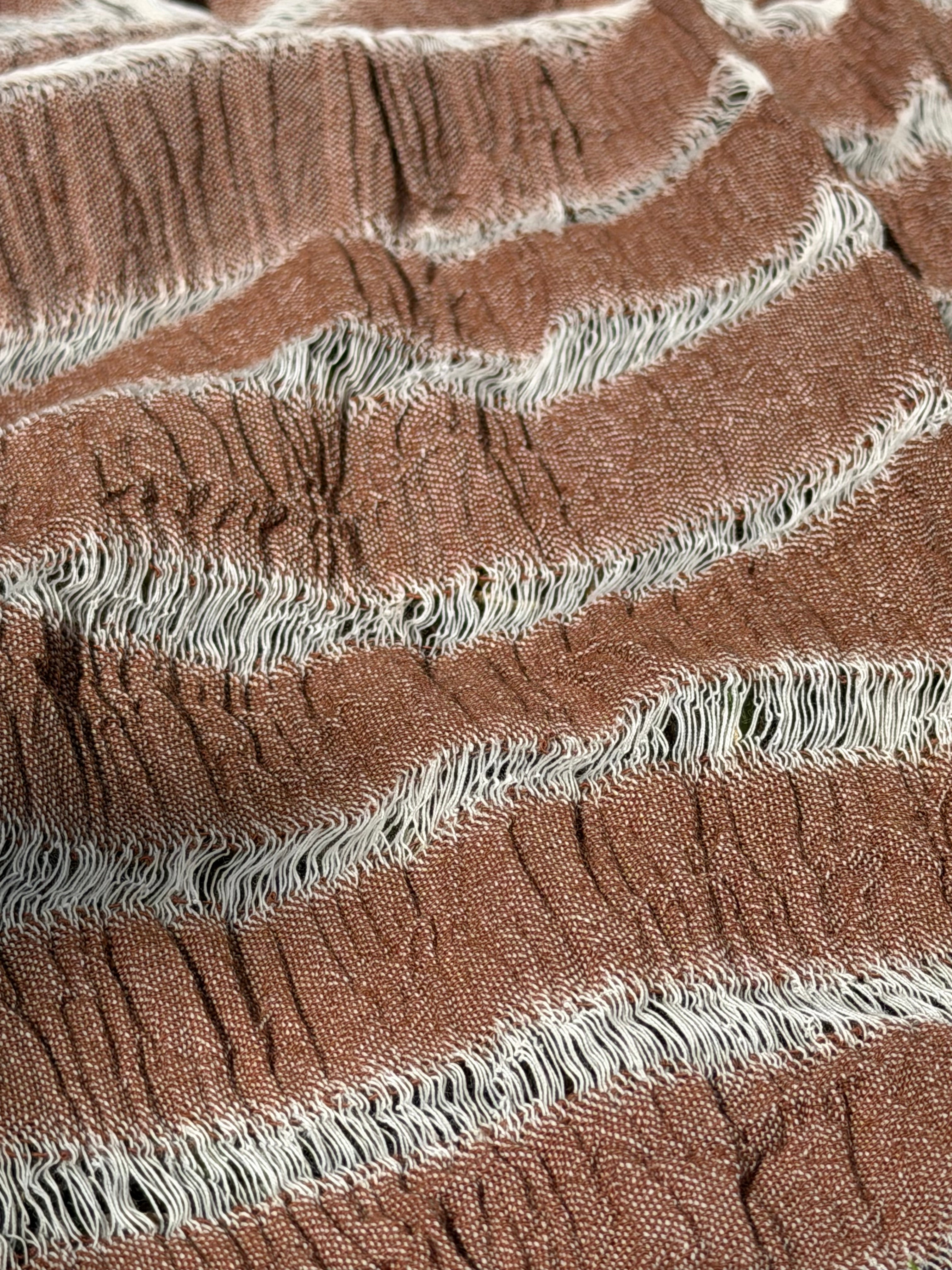 Premium Handwoven Loose Weave Crinkle Cotton Fabric | Resort Wear Textile